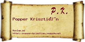 Popper Krisztián névjegykártya